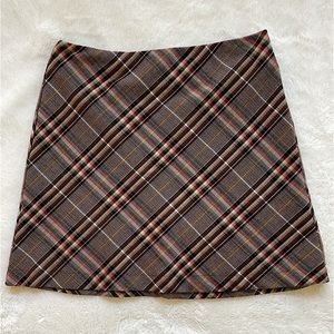 Brown Plaid Scholarly Fall Skirt